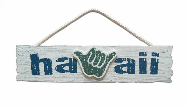 Hawaiian Wooden Wall Sign Hang Loose Hawaii Aloha Island Home Tiki Bar Decor New