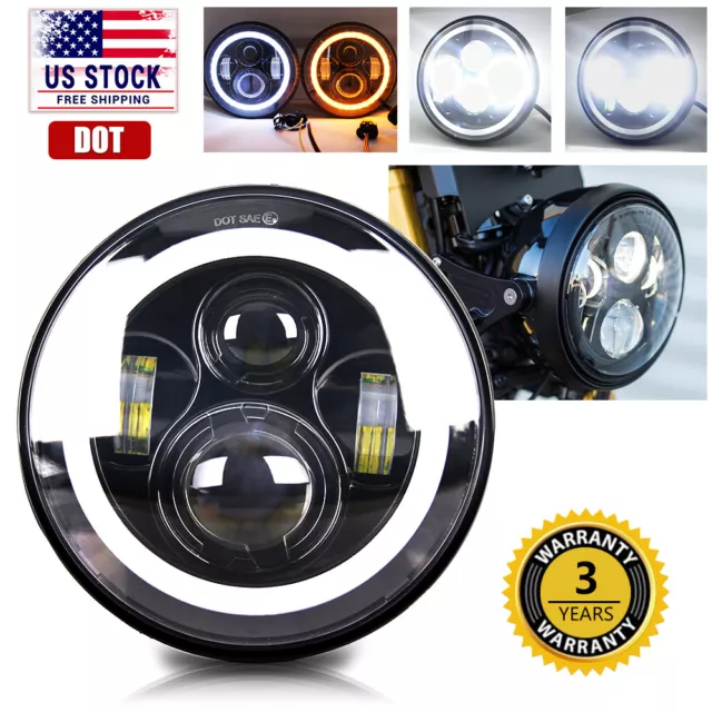 For VN Vulcan 500 750 800 900 1500 DOT 7" INCH LED Headlight Projector