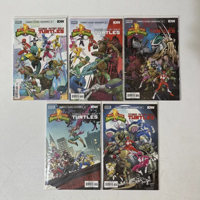 Mighty Morphin Power Rangers Teenage Mutant Ninja Turtles 1-5 NM Complete Set