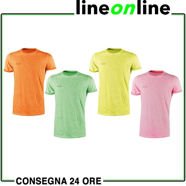 T-shirt da lavoro U-Power Fluo traspirante slim-fit in 100% cotone