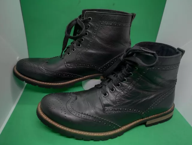 Studio Ink Cowboy Wing Tip LU 4436044 Men's Black Leather Ankle Boots Size 9.5