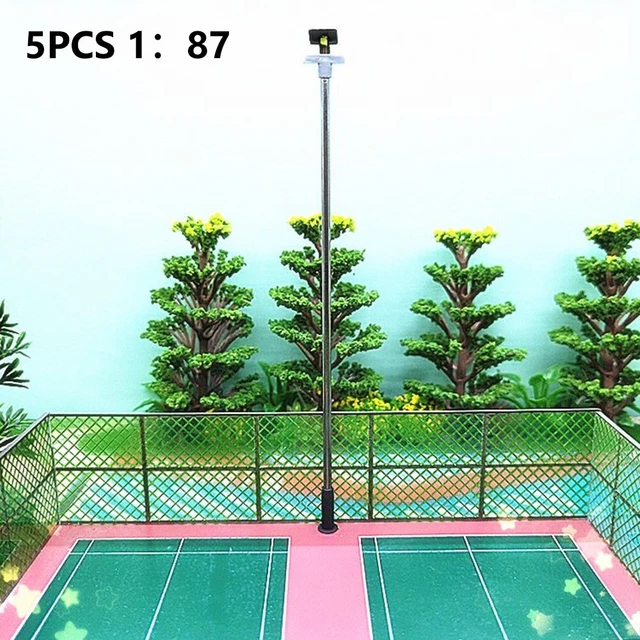 5 Lampadaires Modélisme N Avec 3 Ampoules - Échelle 1:160 Pour Diorama Train Miniature