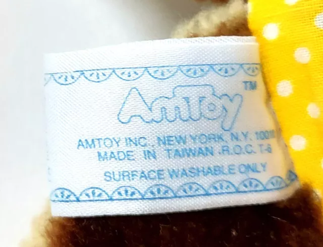 AMTOY FLIP FLOPS Monkey Puppy Plush Soft Toy Vintage 8