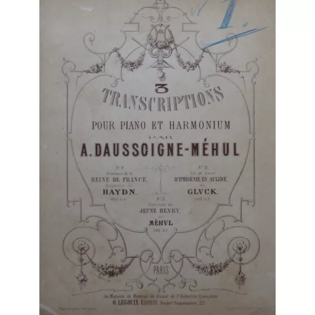GLUCK Iphigénie en Aulide Piano Harmonium XIXe