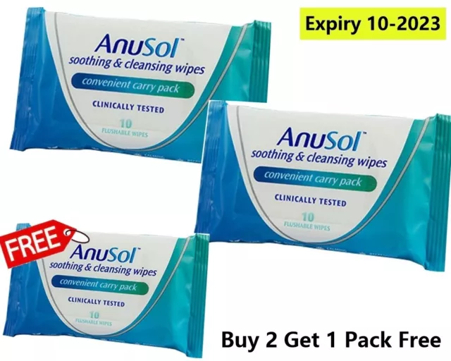 Anusol Soothing and Cleansing Wipes 10 x 2 Pack  Get 1 Pack Free Expiry 10-2023