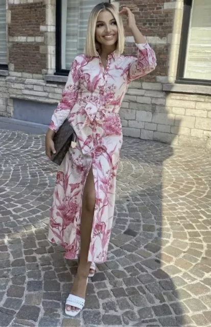 Floral shirt dress midi sale