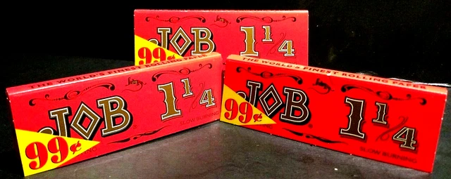 JOB  Original "Orange" 1 1/4 Slow Burning Rolling Papers 3 Packs 24pp FREE2Ship!
