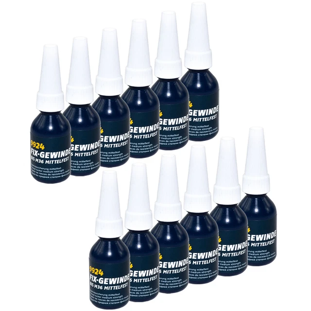 Vis de Blocage 12x 10 ML Mannol Fil de Résistance Moyenne Visser Adhésif Hélice