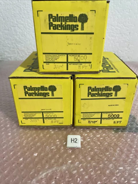 Palmetto Packing 1/4”,3/8”,5/16”All 5 Ft 3 Total Boxes Of Different Sizes