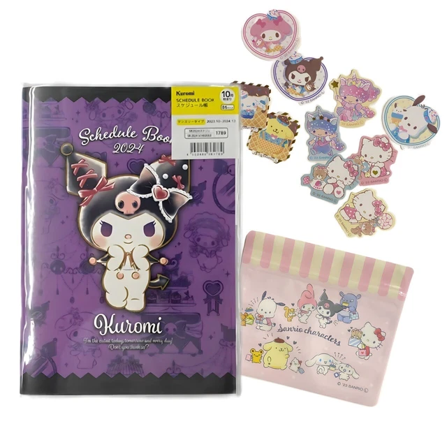 SANRIO KUROMI 2024 Schedule Book B6 set + Sanrio sticker 10pcs+ gift