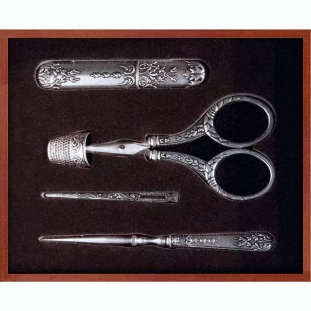 Heirloom Embroidery Accessories - Needlecase, Thimble, Scissors, Bodkin and Awl