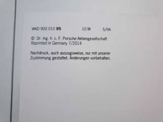 Original Scheckheft Garantie Et Entretien Porsche 993 968 928 Servicebook 94/95 2