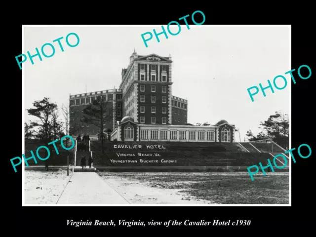OLD LARGE HISTORIC PHOTO OF VIRGINIA BEACH VIRGINIA THE CAVALIER HOTEL c1930