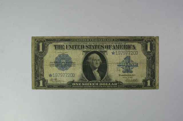 1923 $1 SILVER CERTIFICATE STAR NOTE FR.237 WOODS  WHITE  free shipping