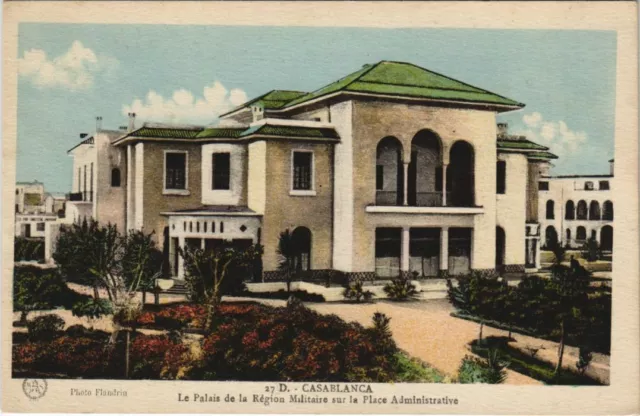 CPA AK MAROC CASABLANCA Le Palais de la Region Militaire dur la Place (37644)