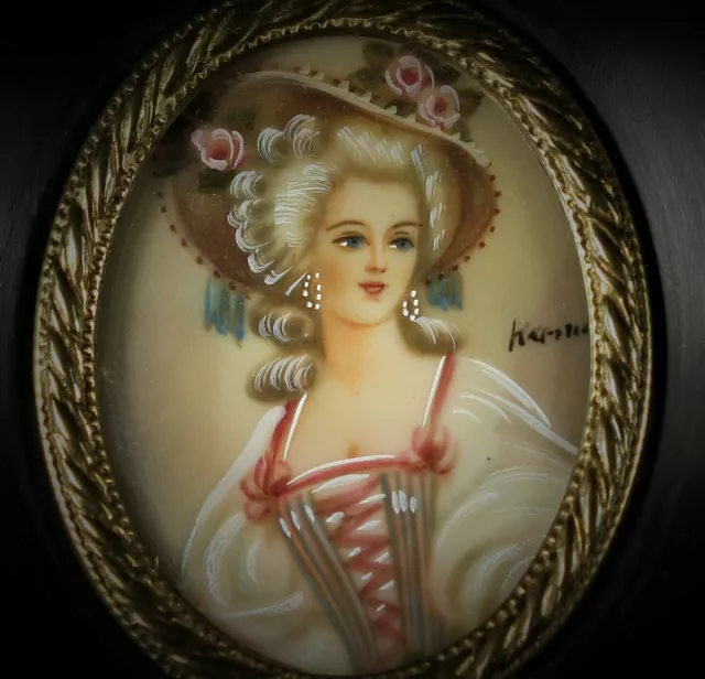 Madame Dugazon Miniaturmalerei  Miniature Lupenmalerei Damenportrait
