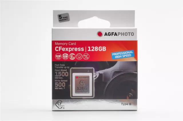 Agfafoto 128gb Cfexpress Memory Card 500mbs/1500mbs (1714838858)