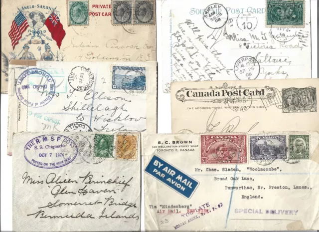 Canada Postal History, Interesting Material,QV/KGV, Propoganda/Ship etc X 6(E51)