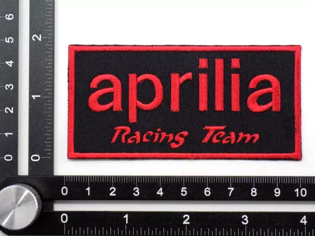 APRILIA RACING TEAM EMBROIDERED PATCH IRON/SEW ON ~3-7/8" x 1-7/8" MOTORCYCLES