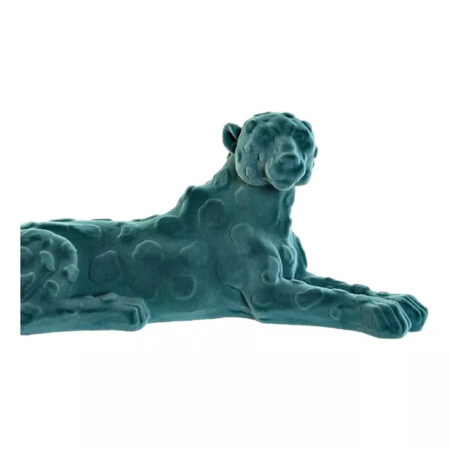 Figurine Décorative DKD Home Decor Vert Rose Résine Flocage Lion 26,5 x 9 x 1 2