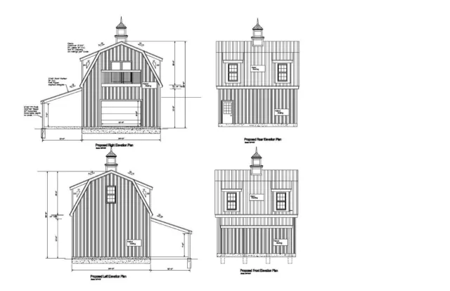 24'X24' Gambrel  Roof Garage Plan Roof  Gambrel Blueprint Plan #18-2424Gmb-6