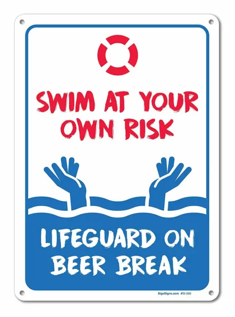 Lifeguard On Beer Break Metal Tin Signs Poster Pub Bar Art Wall Hanging