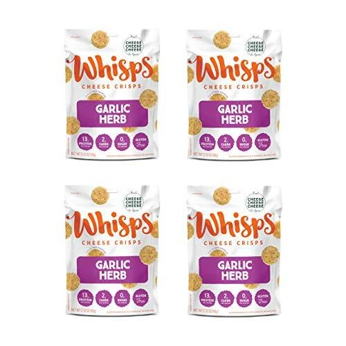 Whisps Cheese Crisps Garlic Herb | Healthy Snacks | Keto Snack Gluten Free Hi...