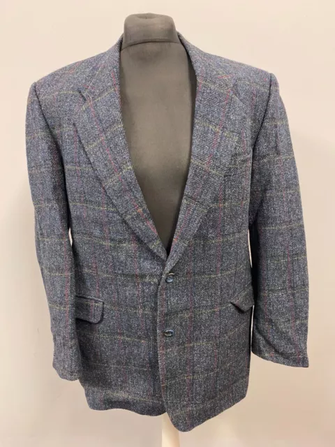 ATELIER TORINO Hombre Tweed Chaqueta Talla XL Lujo Classic de Cuadros 100% Lana