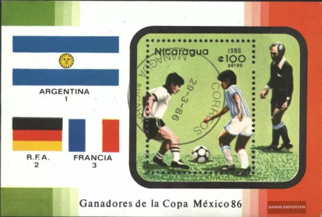 Nicaragua Block171 (kompl.Ausg.) gestempelt 1986 Fußball-WM ´86, Mexiko