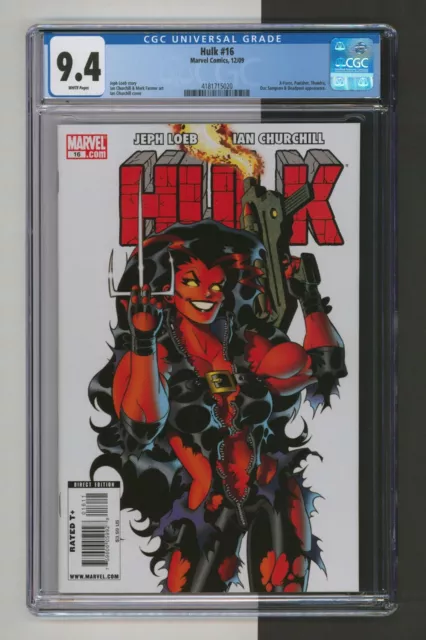 Hulk #16 CGC 9.4 Marvel Comics 12/09 1st full appearance of Red She-Hulk