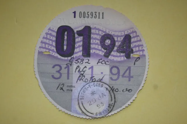 collectable tax disc  ~ 01 94  ~  PROTON    ~