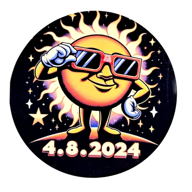 SOLAR ECLIPSE APRIL 8 2024 Full Color Vinyl Sticker Decal Truck Car