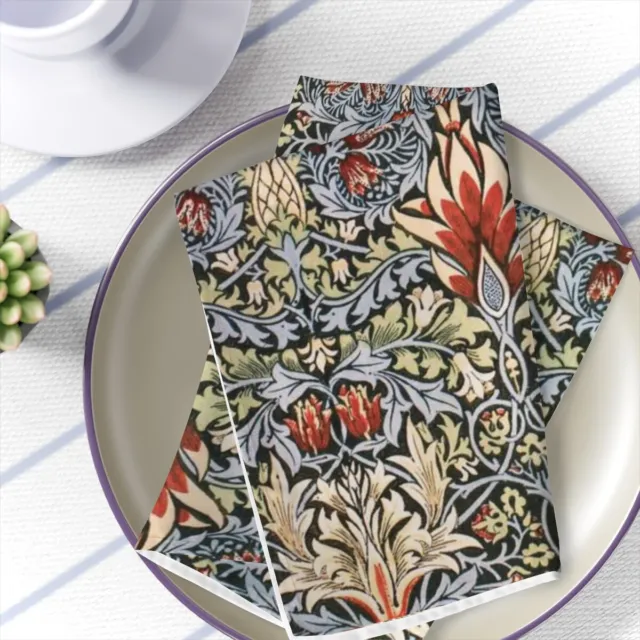 William Morris Napkins, soft broadcloth fabric 4-piece sets cocktail wedding