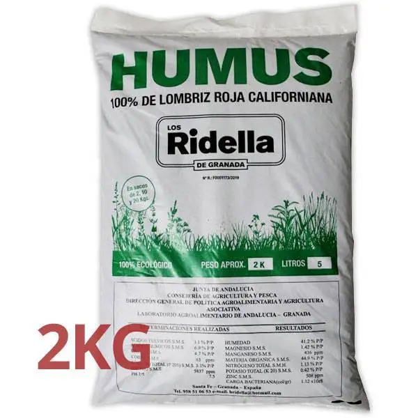 Humus di lombrico biologico californiano substrato di coltivazione 2 kg 10 kg