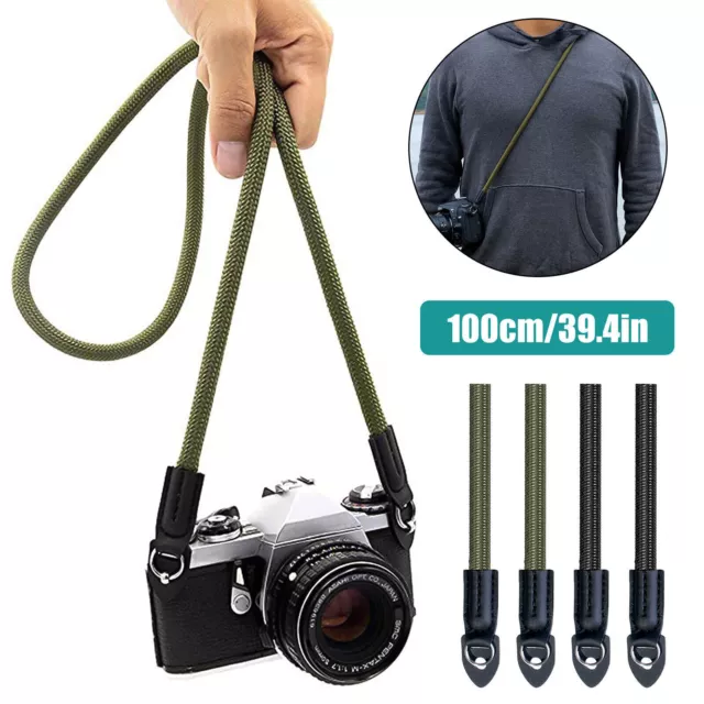 Hand Made Braided Camera Single Shoulder Neck Strap Rope+Leather For Leica Sony