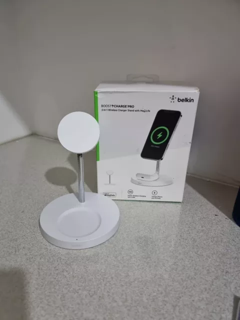 Read Desc Belkin Boost Charge Pro 2-in-1 Wireless Charger Stand with MagSafe