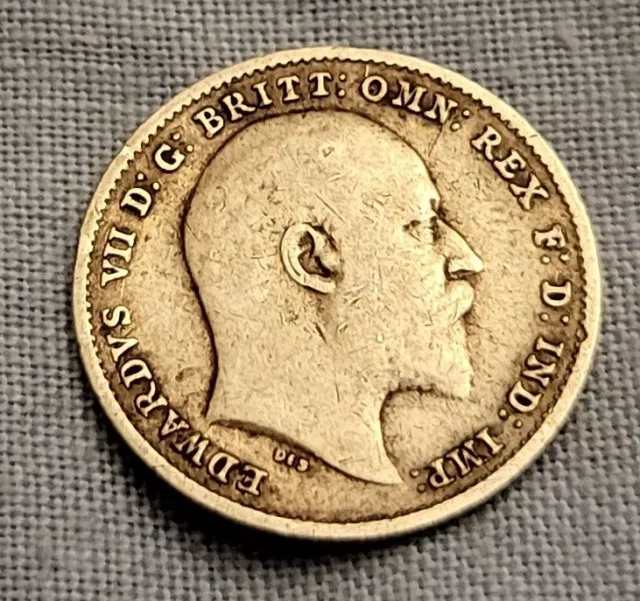 MASSIVSILBER alte drei Pence 1902 Mann Utd umbenannte Münze Royal Mint King 3D Retro