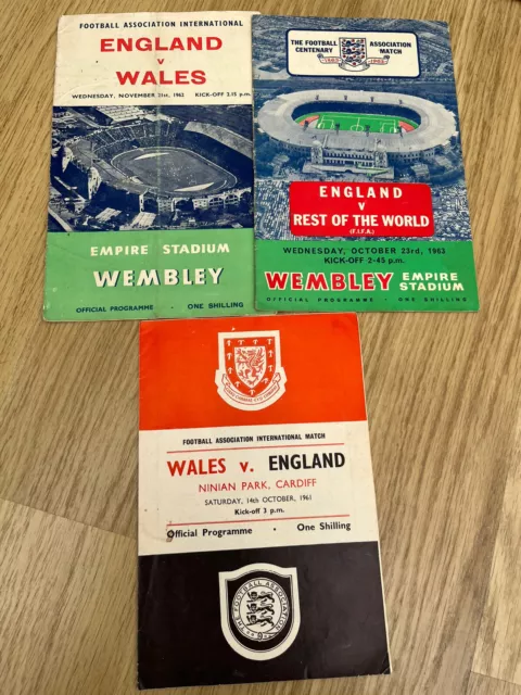 England v Wales football programmes 1961 /  1962  / Rest of the World 1963