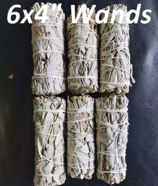 Smudge Sticks California White Sage 6 x 4" Bulk Bundle  Genuine Cali Sticks