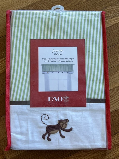 FAO Schwarz Lion Monkey Kids Room Journey Valance New 60 X 14 New