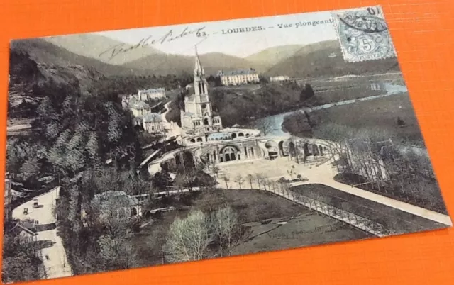 Carte postale ancienne Lourdes  (Hautes-Pyrénées) Vue Panoramique