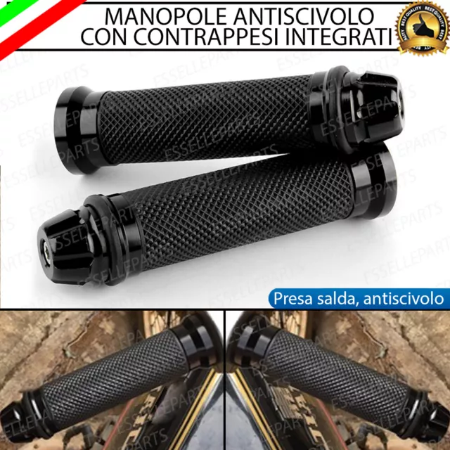 Manopole Manubrio Antiscivolo Nero Con Contrappesi Per Bmw R 850 Rt