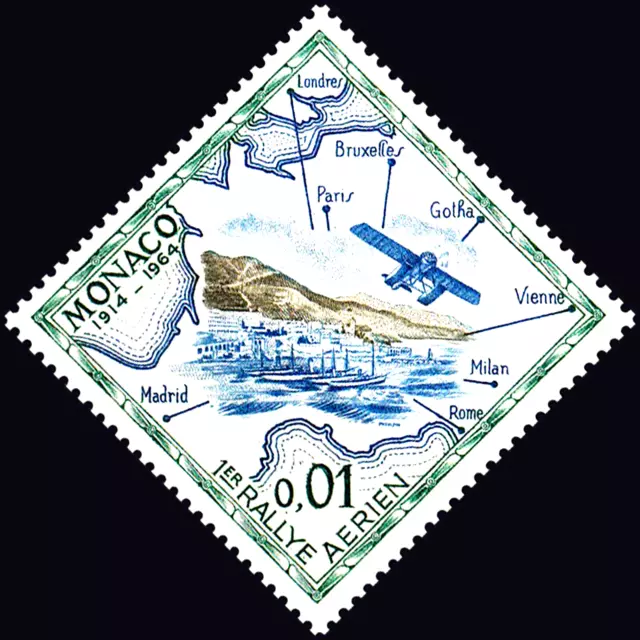 756 postfrisch MNH Monaco 1964 Flugzeug Wasserflugzeug Flugboot Amphibie