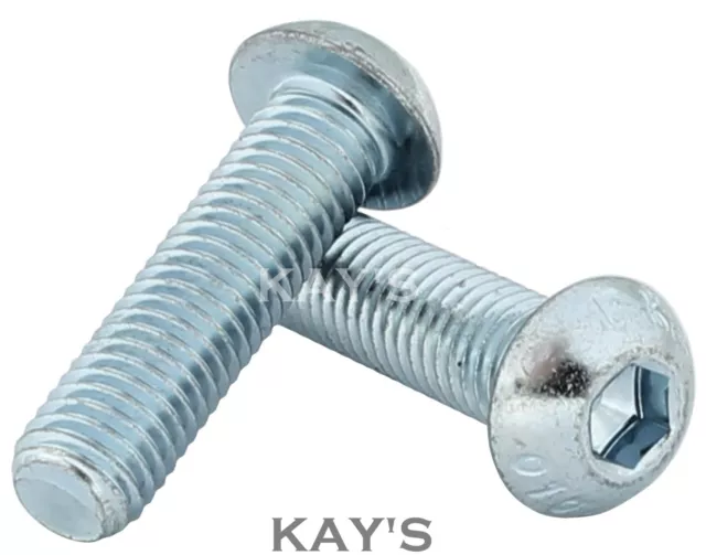 M5 Button Head Bolts High Tensile Allen Socket Screws Zinc Plated Grade 10.9