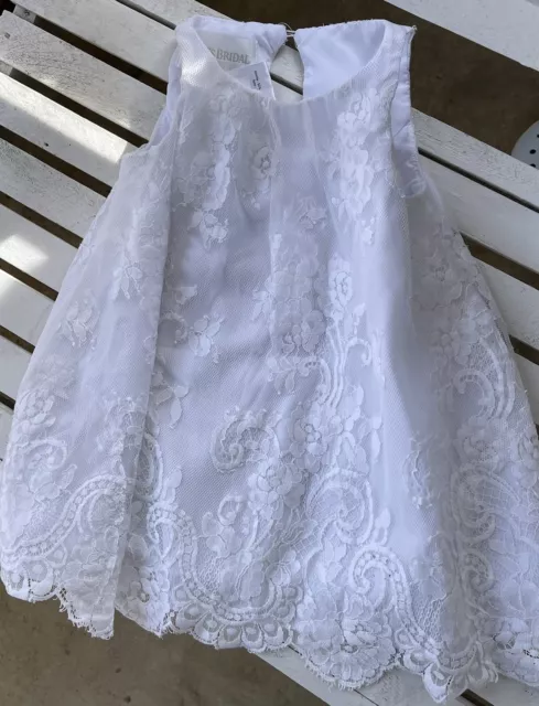 Girl's David's Bridal Formal Lace Flower Girl Dress (Sz 4) B4