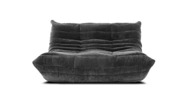 TO GO Classic Lazy Sofa Lounge Sofa Chenille Fabric, Dark Grey USA stock!