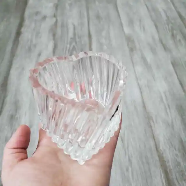 Crystal Heart Shaped Candy Jar Candle Holder Decor