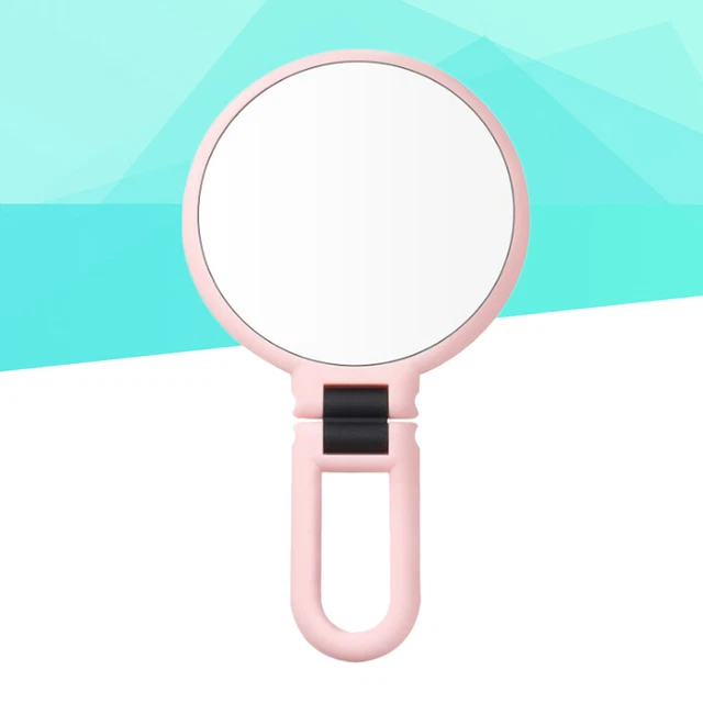 Espejo de maquillaje de bolsillo de doble cara aumento flexible LED
