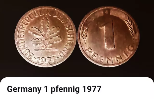 1977 Germany 1 Pfennig (See Pics For Grade) Bundesrepublik Deutschland .