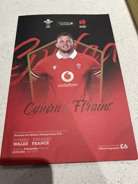 2024 WALES V France 10/03/24 Guinness Six Nations Ruby Programme Mint